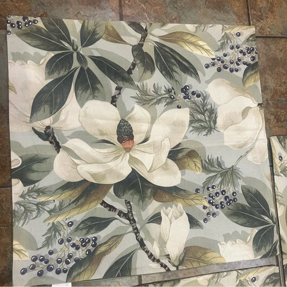 Pottery Barn Floral Pillow Sham Set 3 Linen Blend Magnolia Romantic Garden